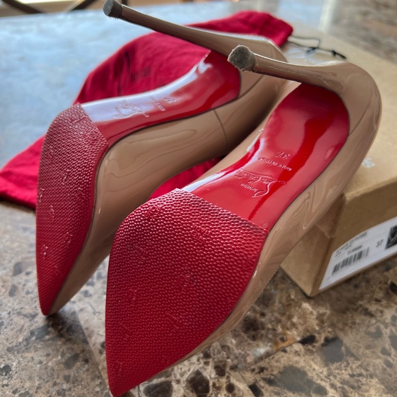 SOLD Christian Louboutin So Kate 120 Patent Nude 37 - Picture 5 of 8